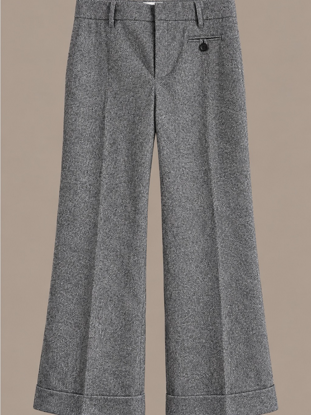 GAP Wide-Leg Tweed Pants in Gray